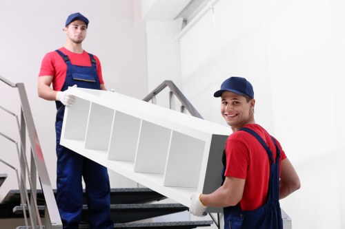 Moving team handling removals near Blackfriars riverside apartments