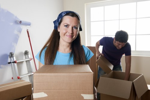Packing materials and moving boxes prepared for a Blackfriars house removal
