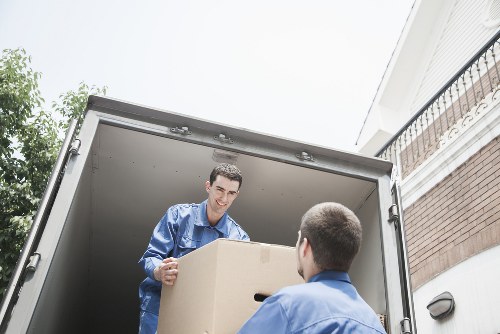 Boxes and furniture being loaded for a Blackfriars home relocation