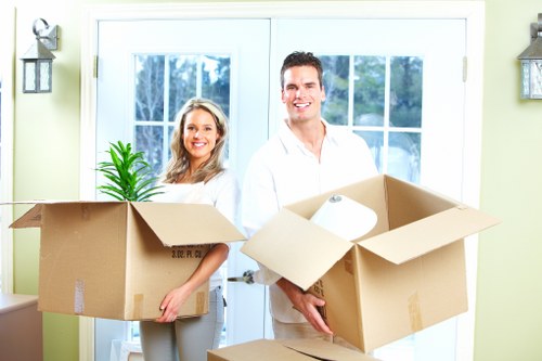 Loading household items into a removal van for a Blackfriars move