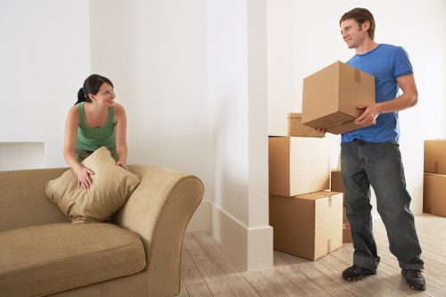 Moving van and office items set for a Blackfriars commercial move